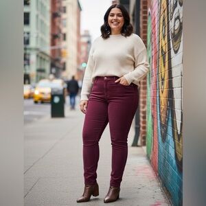 Banana Republic Wine-Colored Skinny Corduroy Jeans